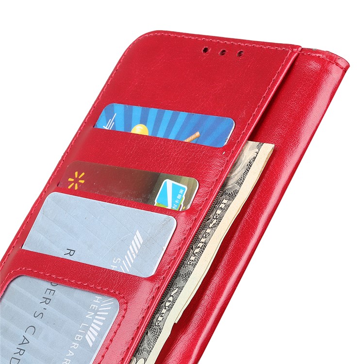 Crazy Horse Texture PU Leather+TPU Phone Case for Samsung Galaxy A10e - Red-7