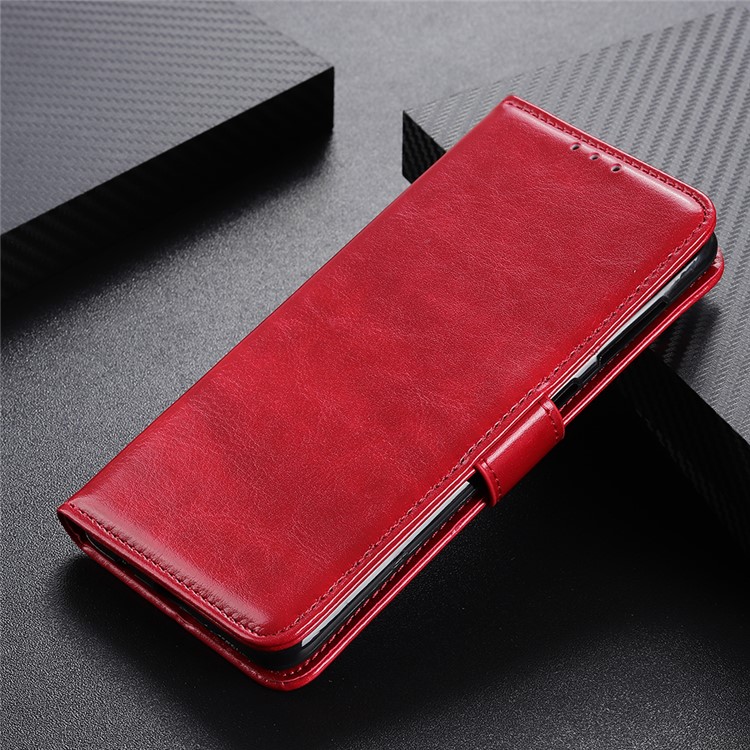 Crazy Horse Texture PU Leather+TPU Phone Case for Samsung Galaxy A10e - Red-8