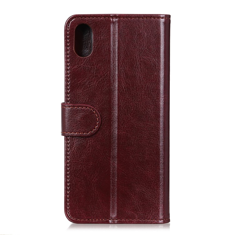 Crazy Horse Texture PU Leather+TPU Phone Case for Samsung Galaxy A10e - Brown-3
