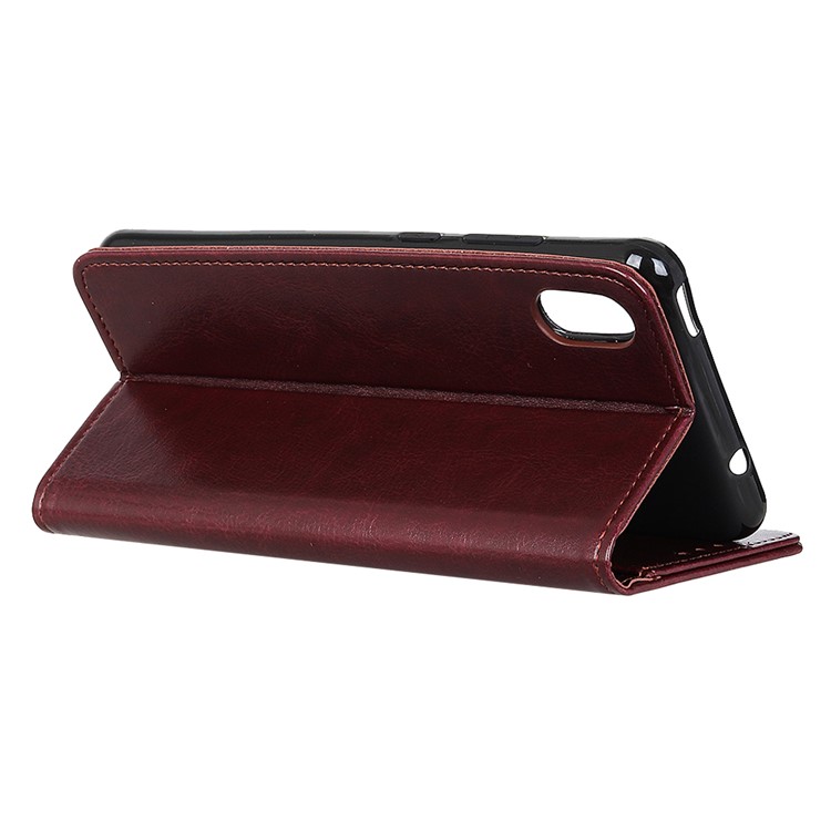 Crazy Horse Texture PU Leather+TPU Phone Case for Samsung Galaxy A10e - Brown-4