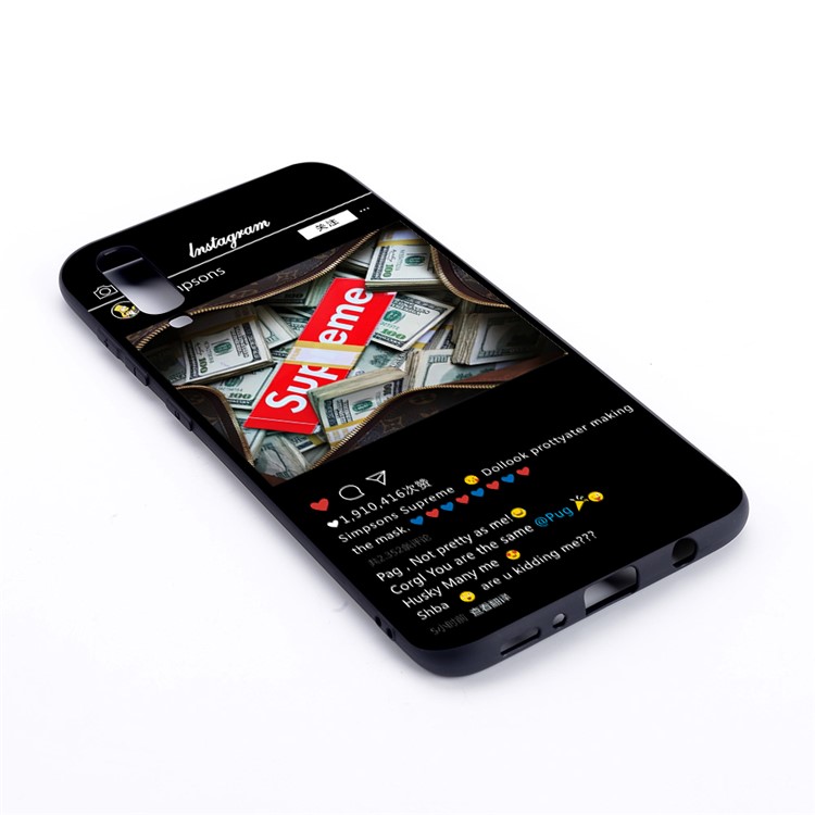 Pattern Printing and Embossment Matte Soft TPU Protective Case Cover for Samsung Galaxy A70 - Instragram Pattern-3