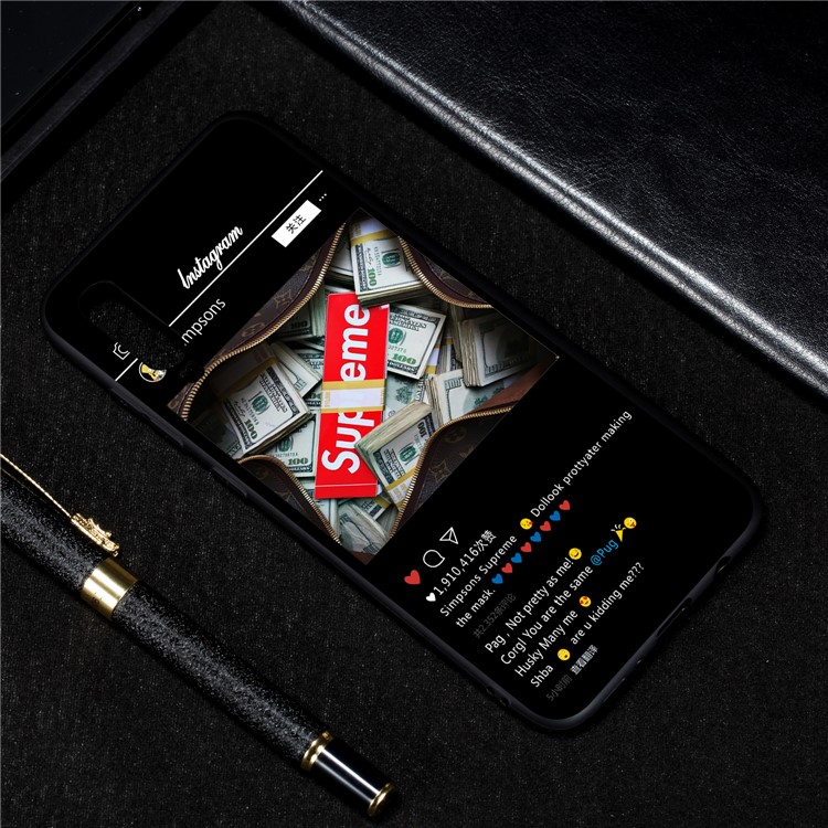 Pattern Printing and Embossment Matte Soft TPU Protective Case Cover for Samsung Galaxy A70 - Instragram Pattern-4