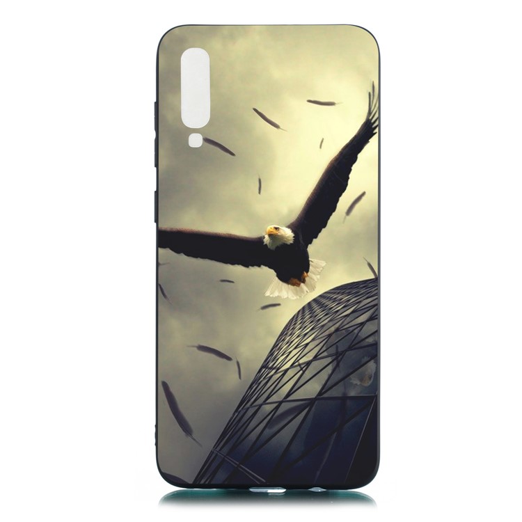 Pattern Printing and Embossment Matte Soft TPU Protective Case Cover for Samsung Galaxy A70 - Eagle-1