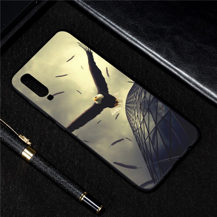 Pattern Printing and Embossment Matte Soft TPU Protective Case Cover for Samsung Galaxy A70 - Eagle-4