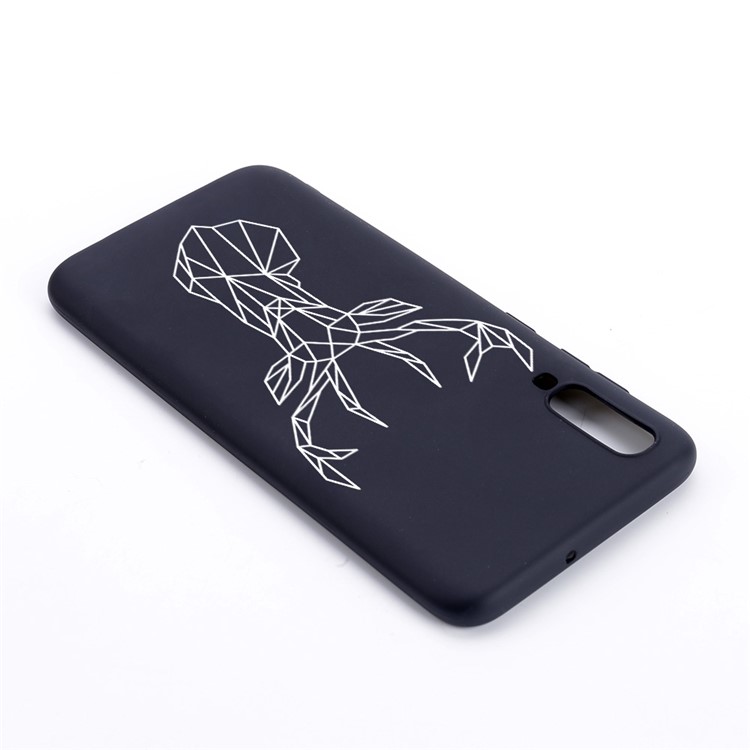Pattern Printing and Embossment Matte Soft TPU Protective Case Cover for Samsung Galaxy A70 - Elk-2