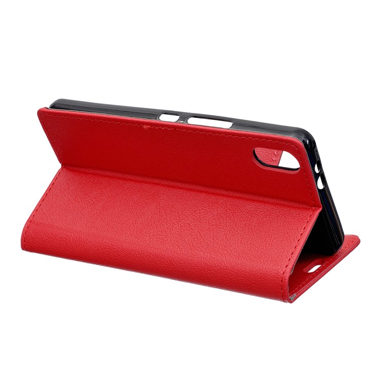 Magnetic Stand PU Leather Phone Cover for Samsung Galaxy A10e - Red-5