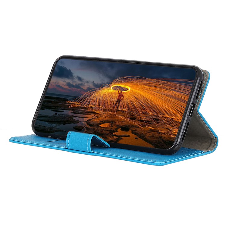 Magnetic Stand PU Leather Phone Cover for Samsung Galaxy A10e - Blue-3
