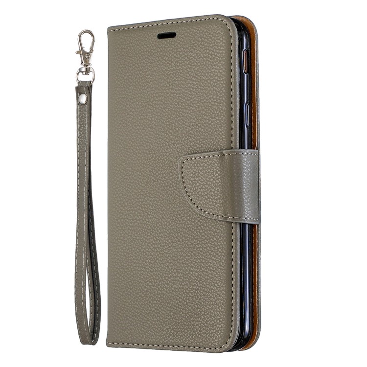 Litchi Skin Leather Wallet Case for Samsung Galaxy J4 Plus - Grey-2