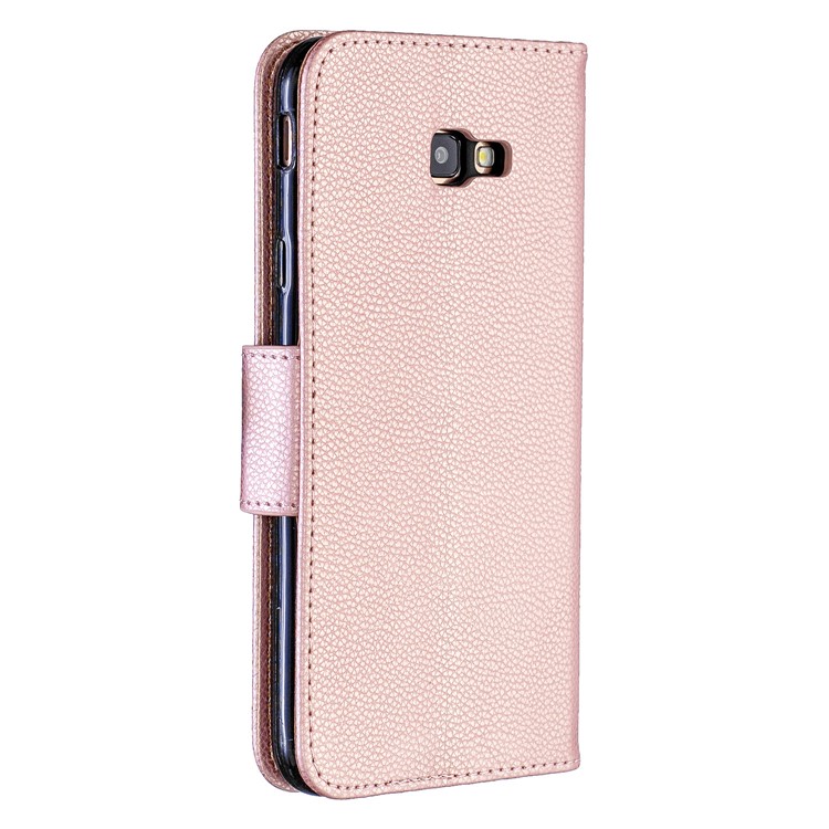 Litchi Skin Leather Wallet Case for Samsung Galaxy J4 Plus - Rose Gold-3