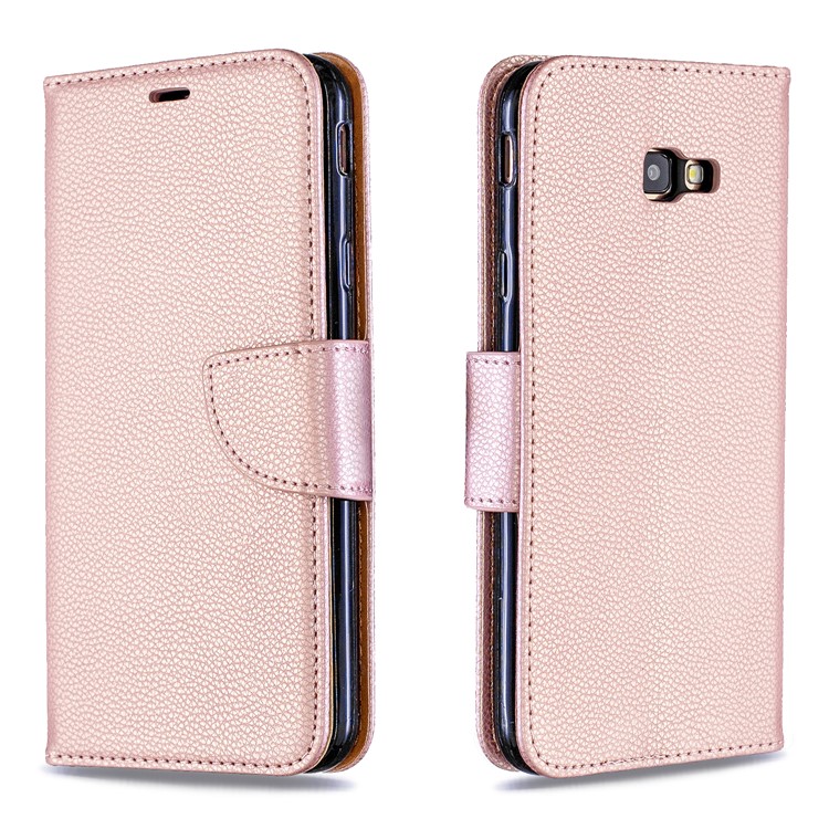 Litchi Skin Leather Wallet Case for Samsung Galaxy J4 Plus - Rose Gold-4