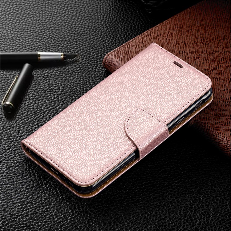 Litchi Skin Leather Wallet Case for Samsung Galaxy J4 Plus - Rose Gold-7