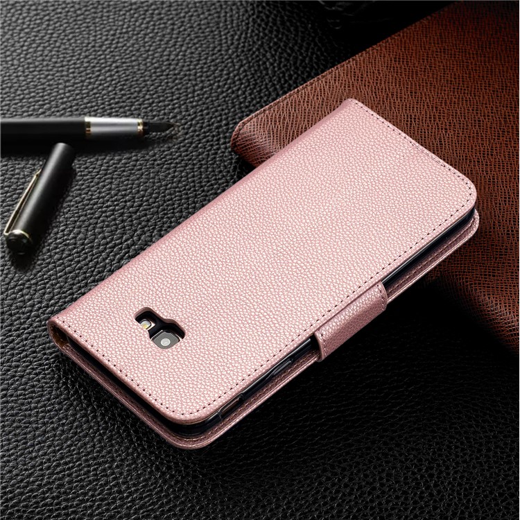 Litchi Skin Leather Wallet Case for Samsung Galaxy J4 Plus - Rose Gold-8