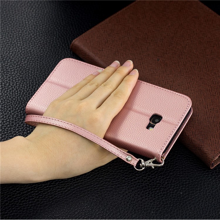 Litchi Skin Leather Wallet Case for Samsung Galaxy J4 Plus - Rose Gold-9
