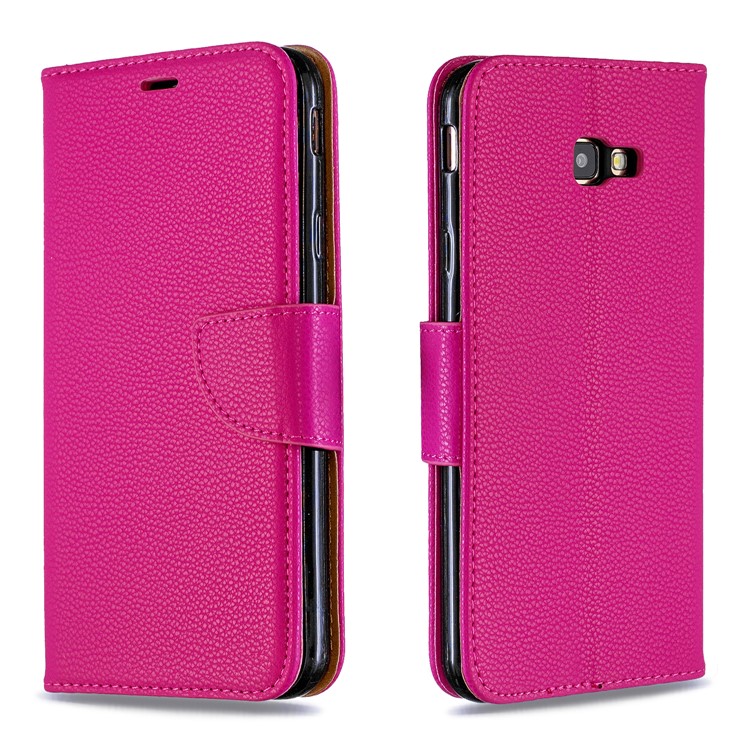 Litchi Skin Leather Wallet Case for Samsung Galaxy J4 Plus - Rose-4