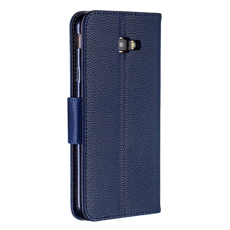 Litchi Skin Leather Wallet Case for Samsung Galaxy J4 Plus - Blue-3