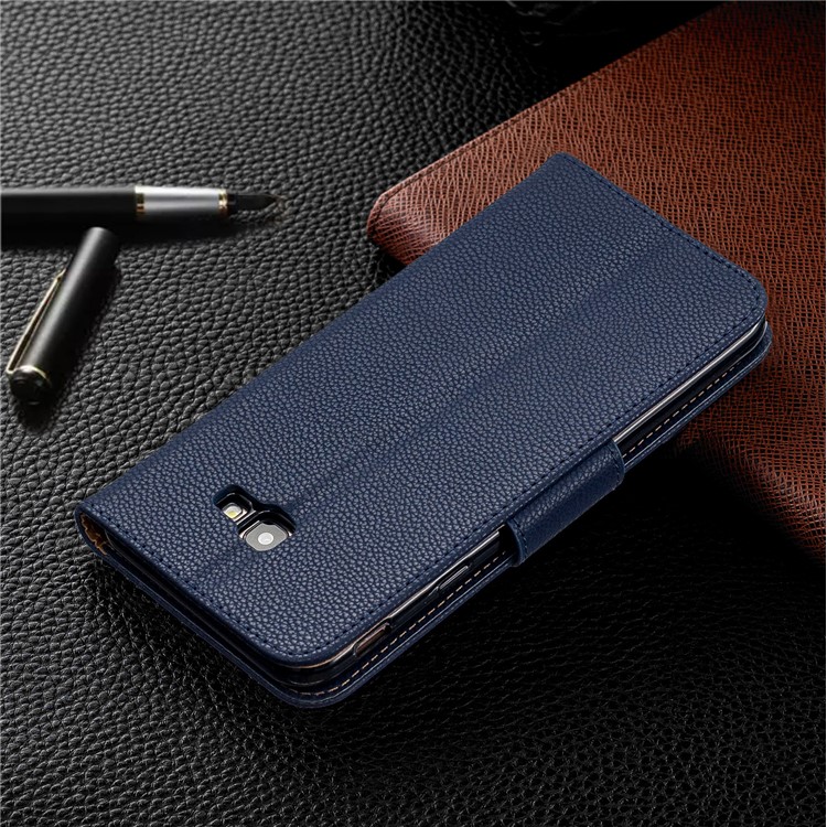 Litchi Skin Leather Wallet Case for Samsung Galaxy J4 Plus - Blue-8
