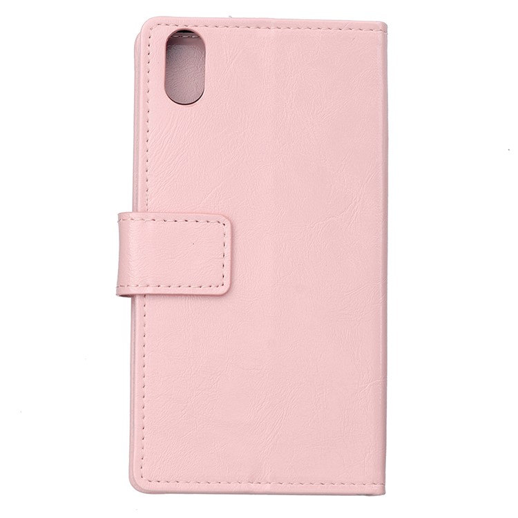 

Crazy Horse Wallet Leather Stand Phone Cover for Samsung Galaxy A10e - Pink, Galaxy A10e