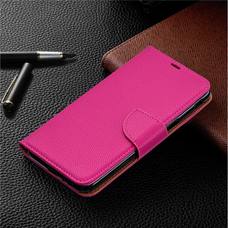 Litchi Texture PU Leather Phone Wallet Stand Cover Case for Samsung Galaxy J6 Plus (2018) - Rose-7