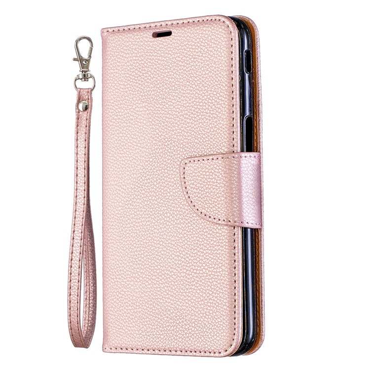 Litchi Texture PU Leather Phone Wallet Stand Cover Case for Samsung Galaxy J6 Plus (2018) - Rose Gold-2