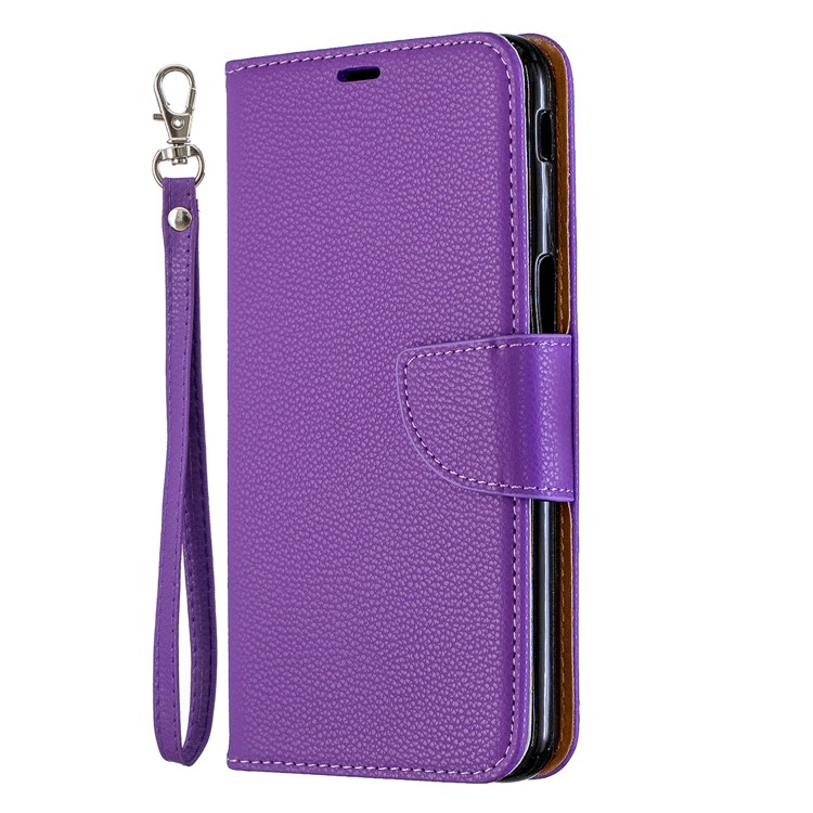 Litchi Texture PU Leather Phone Wallet Stand Cover Case for Samsung Galaxy J6 Plus (2018) - Purple-2