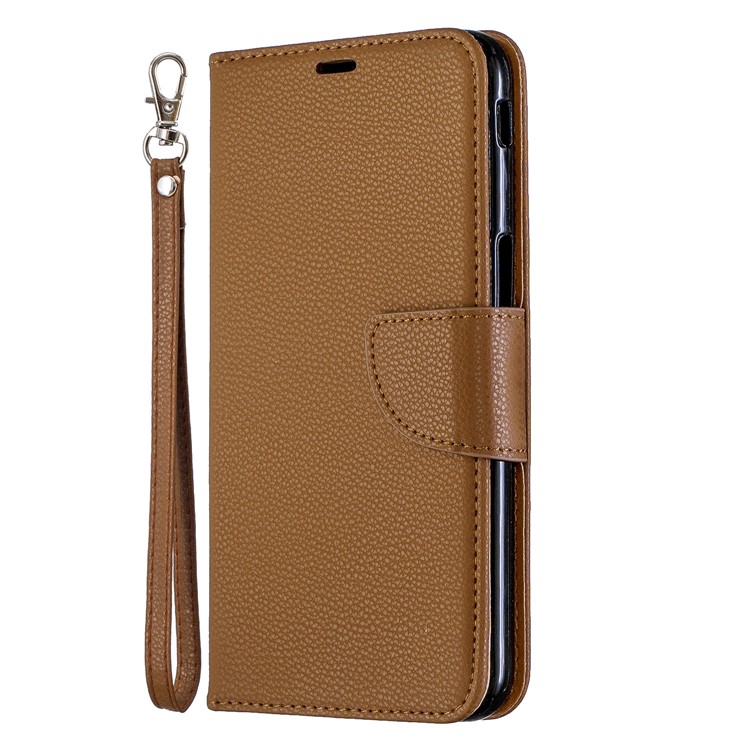 Litchi Texture PU Leather Phone Wallet Stand Cover Case for Samsung Galaxy J6 Plus (2018) - Brown-2