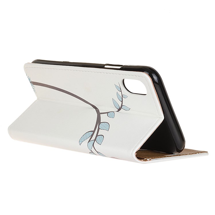 Gemusterte Druck Magnetische Brieftasche Leder Handyhülle Für Samsung Galaxy A10E - Zwei Eulen Auf Dem Ast-5