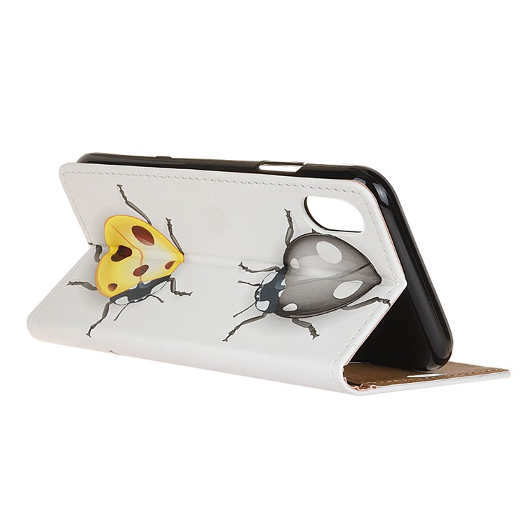 Gemusterte Druck Magnetische Brieftasche Leder Handyhülle Für Samsung Galaxy A10E - Marienkäfer-5
