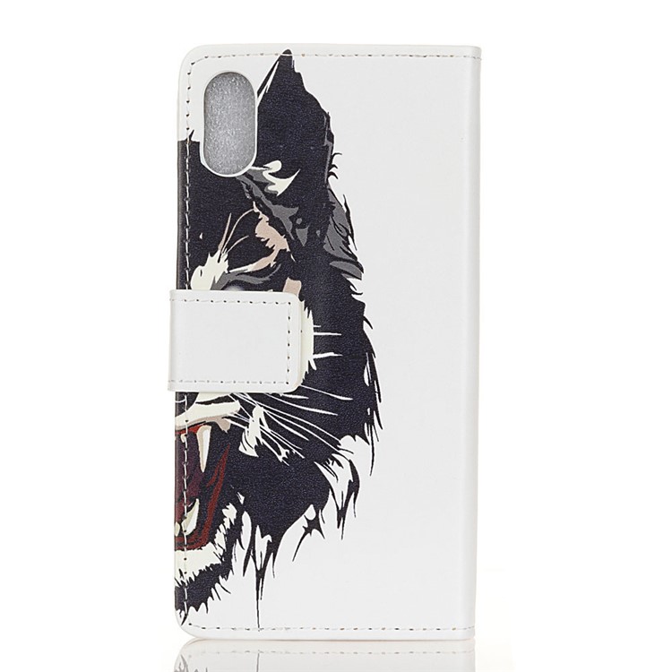Patterned Printing Magnetic Wallet Leather Phone Cover for Samsung Galaxy A10e - Tiger Pattern-2
