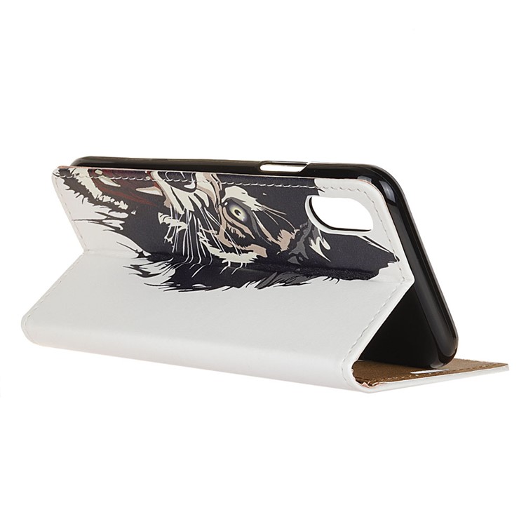 Patterned Printing Magnetic Wallet Leather Phone Cover for Samsung Galaxy A10e - Tiger Pattern-5