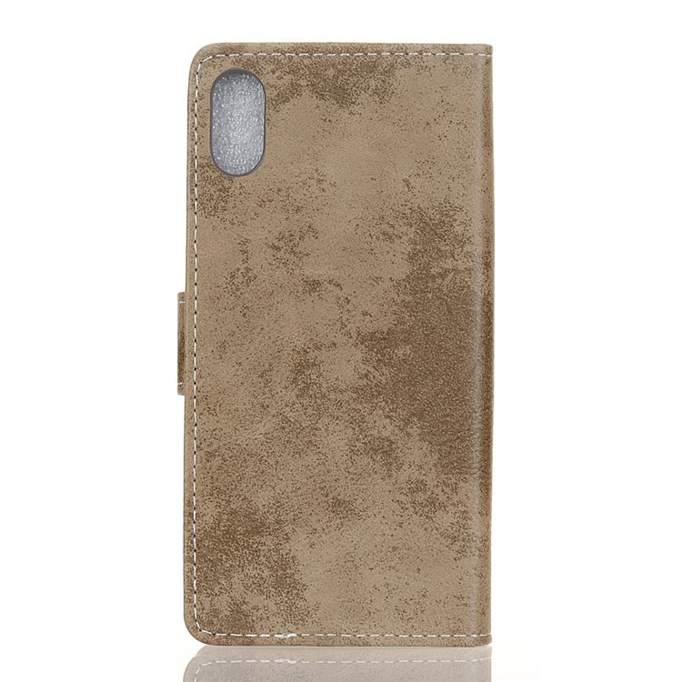 Vintage-Stil Leder Brieftasche Handyhülle Für Samsung Galaxy A10E - Khaki-3