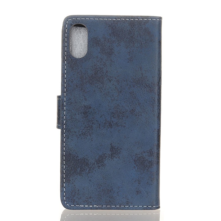 Vintage Style Leather Wallet Phone Case for Samsung Galaxy A10e - Blue-3