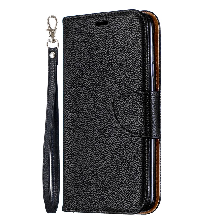 Litchi Texture PU Leather Phone Wallet Stand Cover Case for Samsung Galaxy J4 (2018) - Black-2