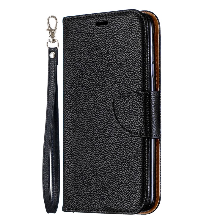 Litchi Texture PU Leather Phone Wallet Stand Cover Case for Samsung Galaxy J4 (2018) - Black-2