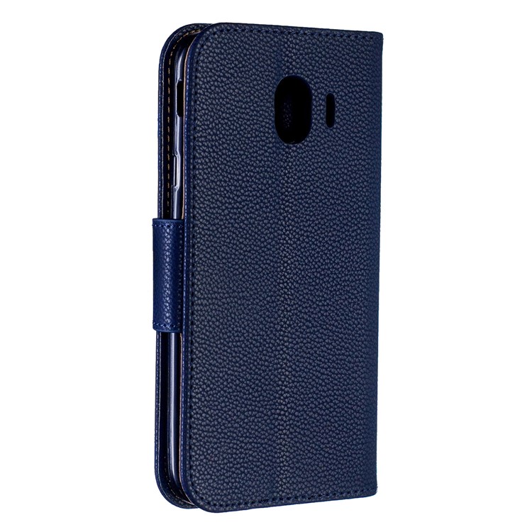 Litchi Texture PU Leather Phone Wallet Stand Cover Case for Samsung Galaxy J4 (2018) - Dark Blue-3