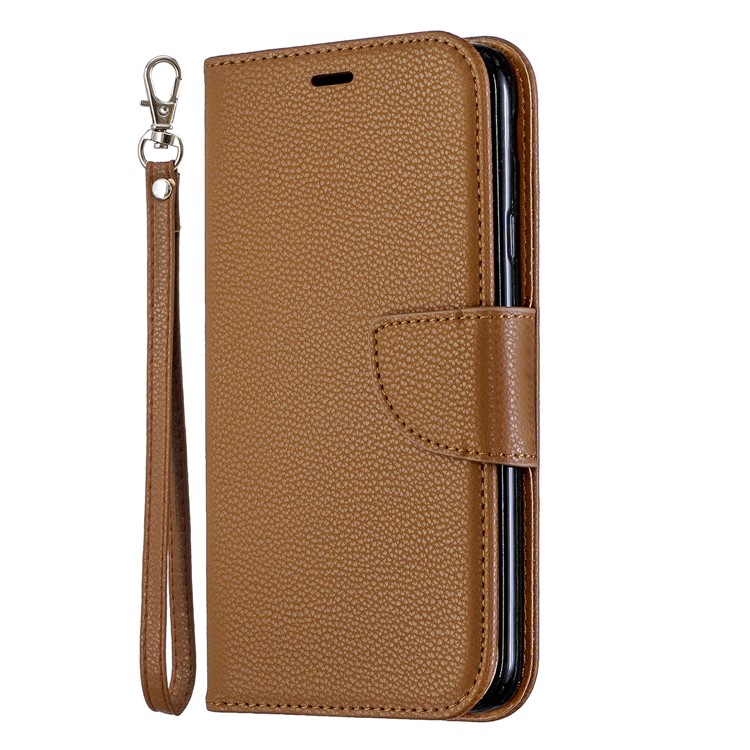Litchi Texture PU Leather Phone Wallet Stand Cover Case for Samsung Galaxy J4 (2018) - Brown-2