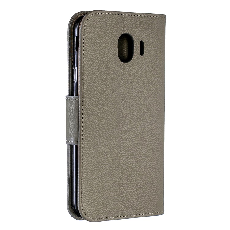 Litchi Texture PU Leather Phone Wallet Stand Cover Case for Samsung Galaxy J4 (2018) - Army Green-3