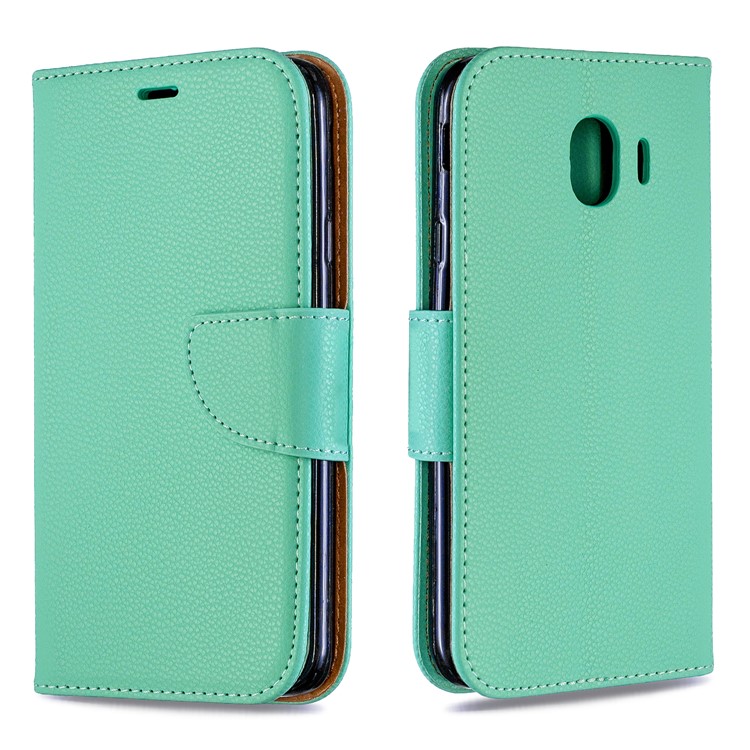 Litchi Texture PU Leather Phone Wallet Stand Cover Case for Samsung Galaxy J4 (2018) - Green-4