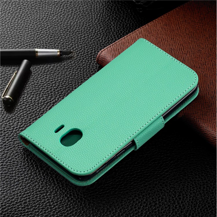 Litchi Texture PU Leather Phone Wallet Stand Cover Case for Samsung Galaxy J4 (2018) - Green-8