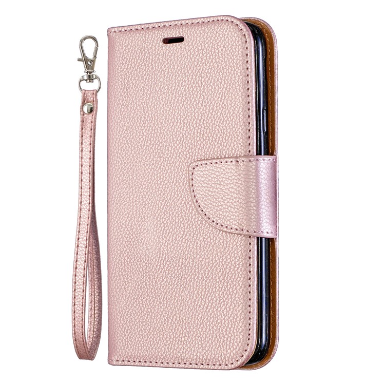 Funda Con Soporte De Piel De PU De Textura De Litchi, Funda Para Samsung Galaxy J4 (2018) - Oro Rosa-2