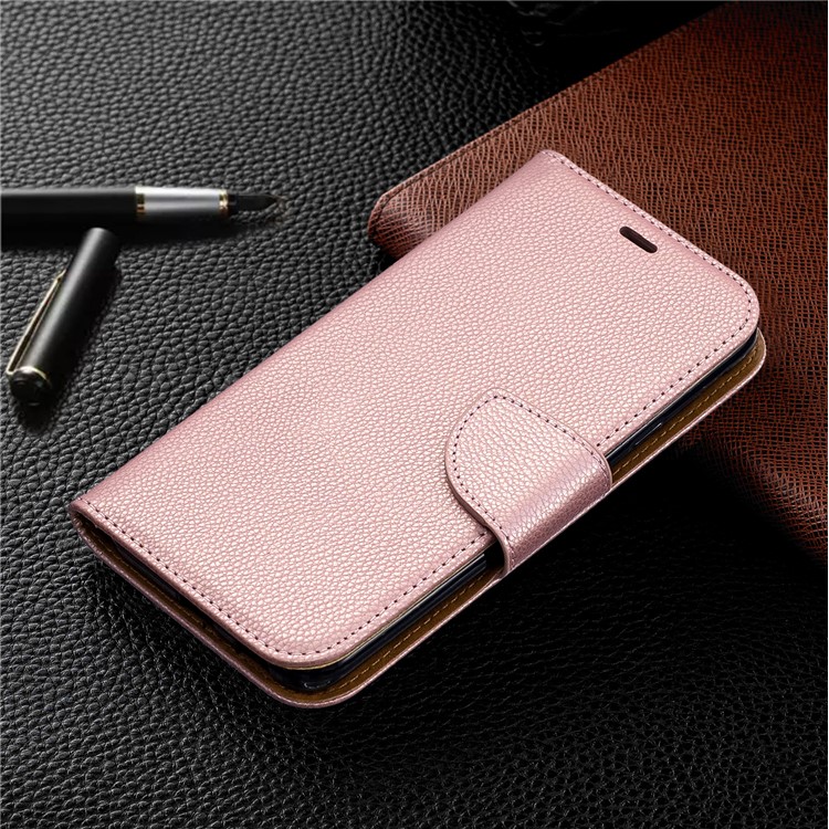 Funda Con Soporte De Piel De PU De Textura De Litchi, Funda Para Samsung Galaxy J4 (2018) - Oro Rosa-7