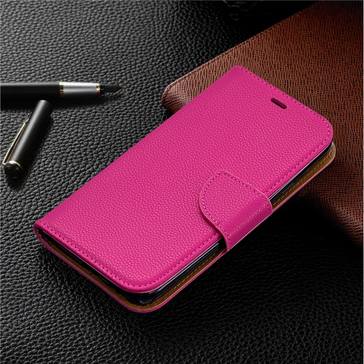 Litchi Texture PU Leather Phone Wallet Stand Cover Case for Samsung Galaxy J4 (2018) - Rose-7