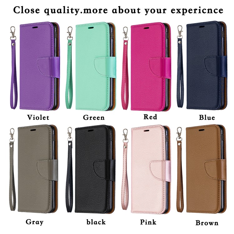 Litchi Texture Leather Wallet Stand Case for Samsung Galaxy J6 (2018) - Purple-10