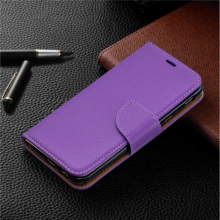 Litchi Texture Leather Wallet Stand Case for Samsung Galaxy J6 (2018) - Purple-7