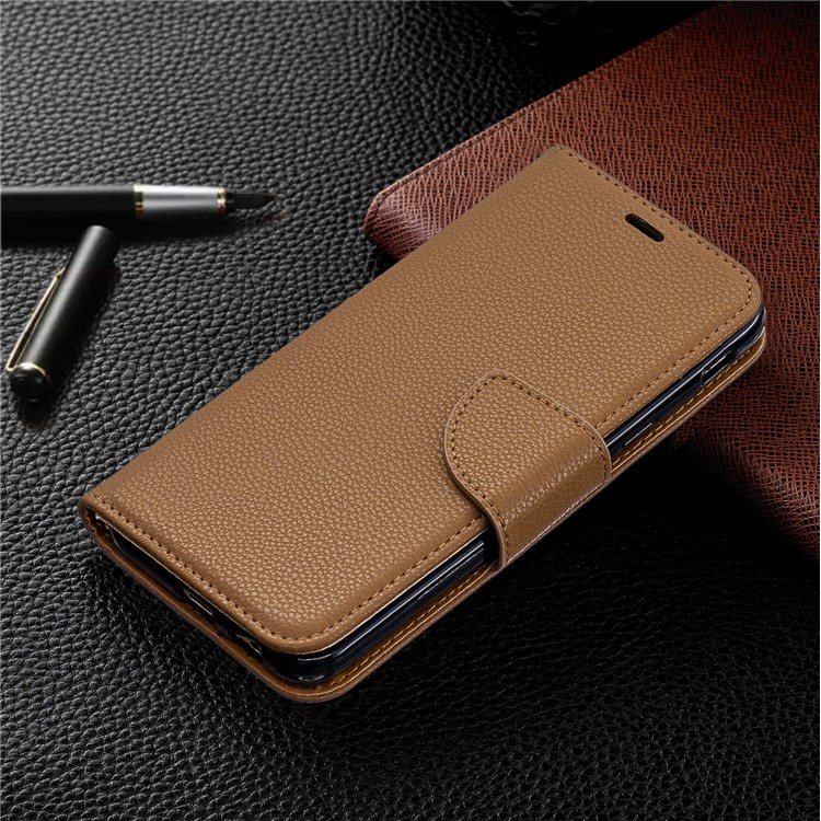 Litchi Texture Leather Wallet Stand Case for Samsung Galaxy J6 (2018) - Brown-7