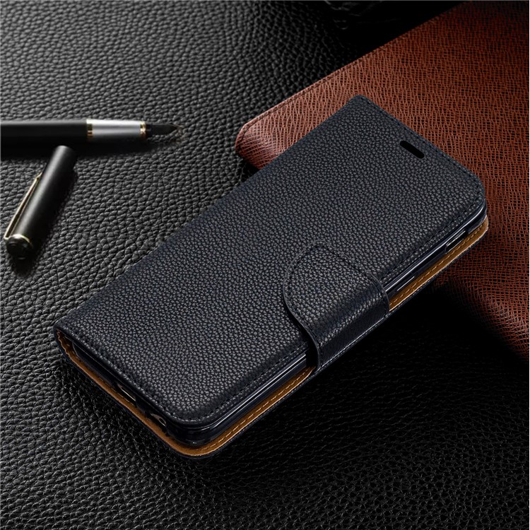 Litchi Texture Leather Wallet Stand Case for Samsung Galaxy J6 (2018) - Black-7