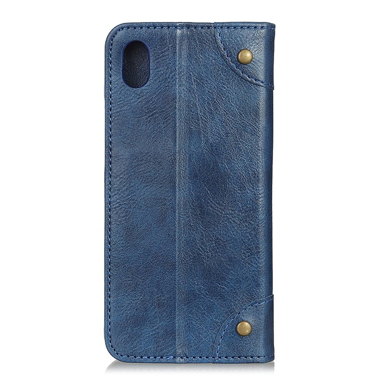 Crazy Horse Auto-absorbed Split Leather Wallet Phone Case for Samsung Galaxy A10e - Blue-3
