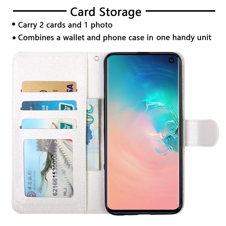 Pattern Printing Light Spot Decor Wallet Stand Leather Phone Case with Strap for Samsung Galaxy S10 - Mandala Flower-9