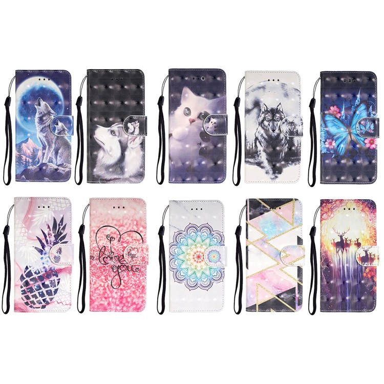 Pattern Printing Light Spot Decor Leather Wallet Cover with Strap for Samsung Galaxy S10e - Mandala Flower-10