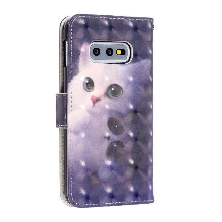 Couverture De Portefeuille En Cuir Avec Impression De Motif De Tache Lumineuse Décor Cuir Pour Samsung Galaxy S10e - Chat-4