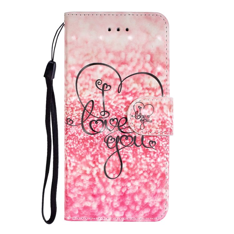 Light Spot Pattern Printing Leather Wallet Case for Samsung Galaxy A20/A30 - Pink Love-5